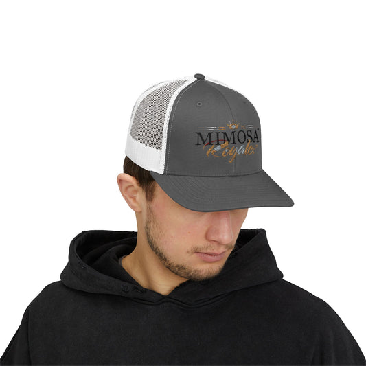 Snapback Trucker Cap - Trendy Structured Mid-Profile Hat for Casual Outings and Outdoor Activities